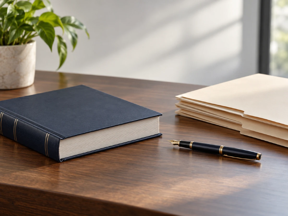 Legal volume, pen and technical component on a desk, representing IP practice areas in Thailand.