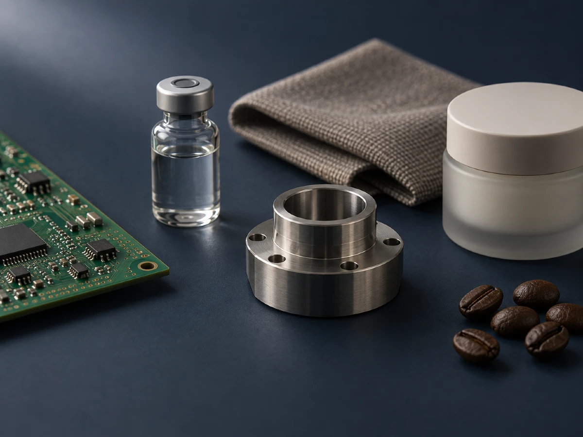 Objects from pharmaceutical, electronics, textile, engineering, cosmetics and food industries, representing IP protection by industry in Thailand